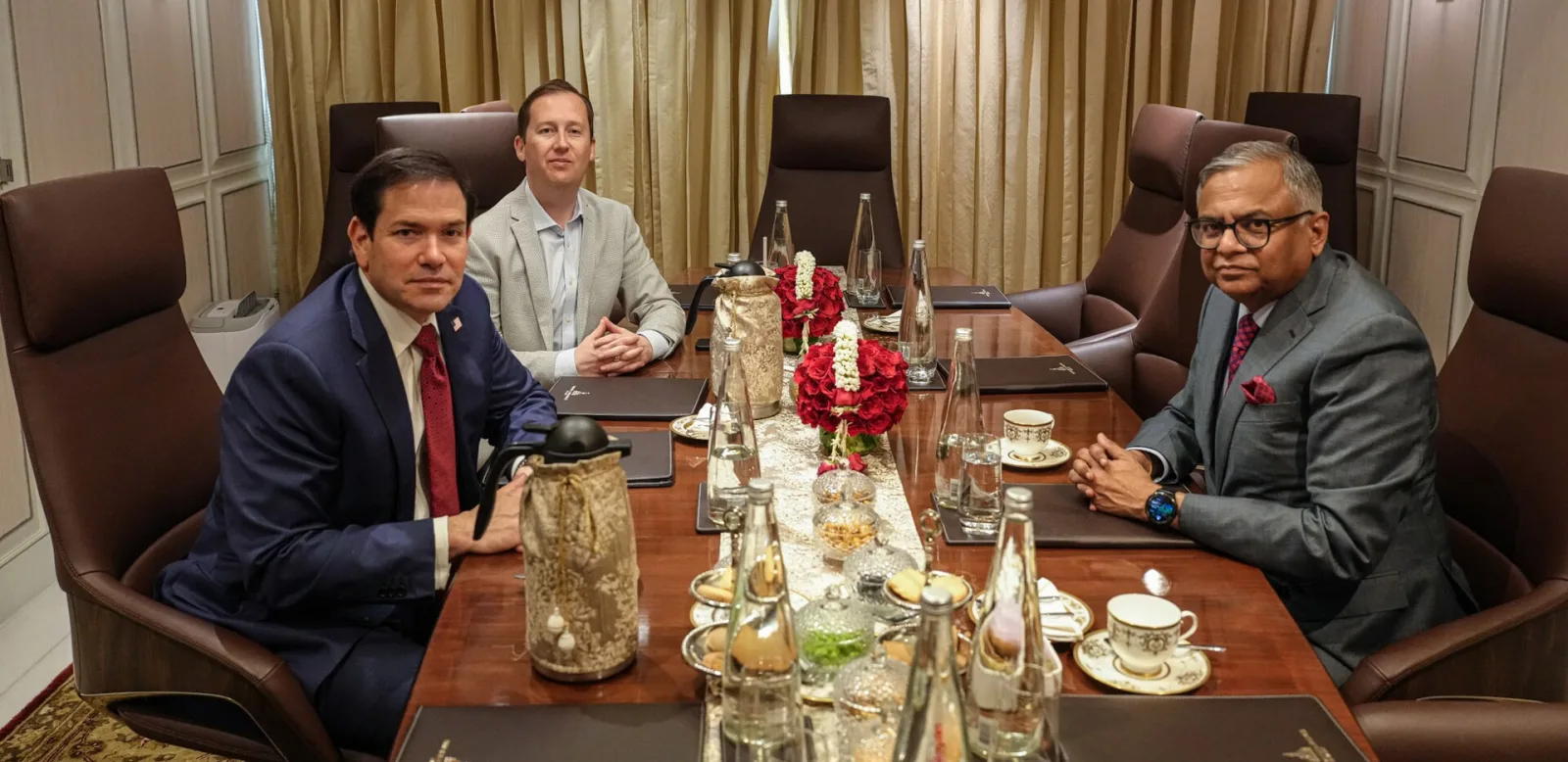 Secretary Marco Rubio meets with Gautam Adani of Adani Group in Mumbai, India, October 21, 2026. (Official State Department photo by Freddie Everett)