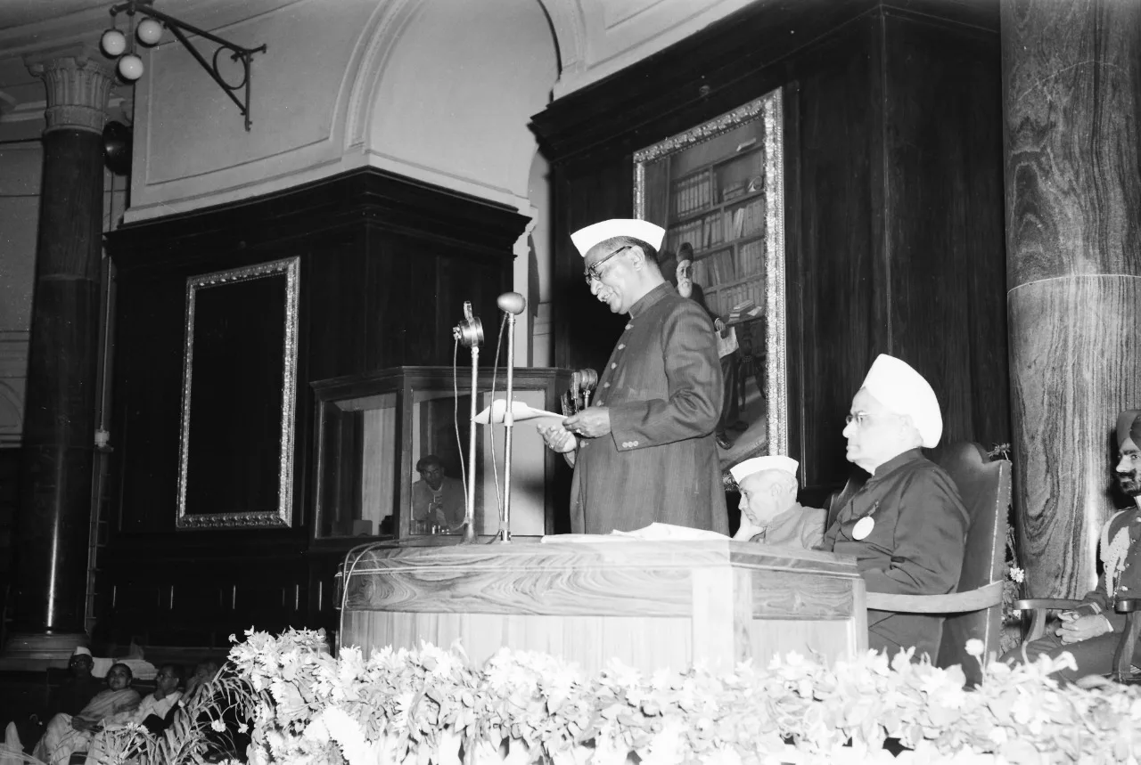 Rajendra Prasad addressing the International Legal Conference in New Delhi on December 28, 1953