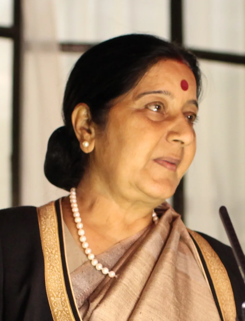 Sushma Swaraj, External Affairs Minister of India at an Indian Diaspora event at the Foreign & Commonwealth Office in London, 17 October 2014.