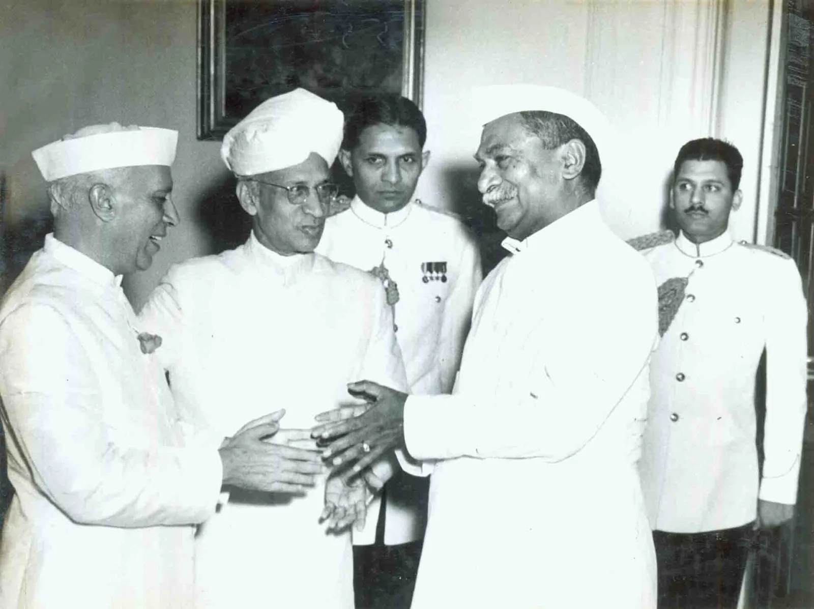 Jawaharlal Nehru, S. Radhakrishnan, and Rajendra Prasad